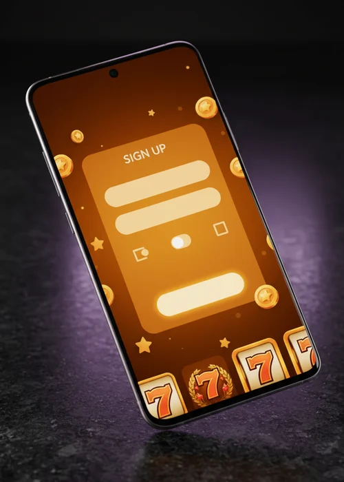 Anonbet Casino registration interface showing fields for email, password, and personal details, symbolizing quick and secure sign-up for players.